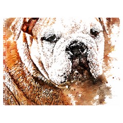 Bulldog T- Shirt English Bulldog Animal Wildlife Forest Nature Discovery Fauna T- Shirt Two Sides Premium Plush Fleece Blanket (extra Small) by JamesGoode