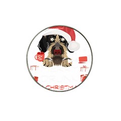 German Wirehaired Pointer T- Shirt German Wirehaired Pointer Merry Christmas T- Shirt (6) Hat Clip Ball Marker (10 Pack) by ZUXUMI