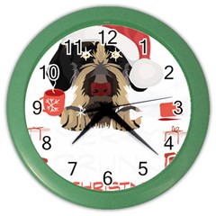 German Wirehaired Pointer T- Shirt German Wirehaired Pointer Merry Christmas T- Shirt (6) Color Wall Clock by ZUXUMI