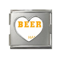 Bulldog T- Shirt I Just Want To Drink Beer And Hang With My Bulldog Dog T- Shirt Mega Link Heart Italian Charm (18mm) by JamesGoode