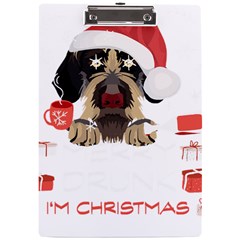 German Wirehaired Pointer T- Shirt German Wirehaired Pointer Merry Christmas T- Shirt (6) A4 Acrylic Clipboard by ZUXUMI