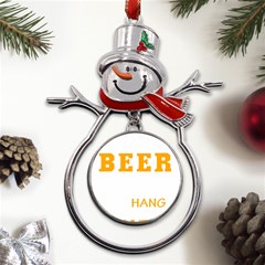 Bulldog T- Shirt I Just Want To Drink Beer And Hang With My Bulldog Dog T- Shirt Metal Snowman Ornament