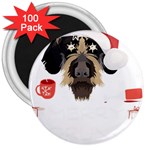 German Wirehaired Pointer T- Shirt German Wirehaired Pointer Merry Christmas T- Shirt 3  Magnets (100 pack) Front