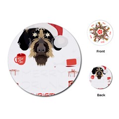 German Wirehaired Pointer T- Shirt German Wirehaired Pointer Merry Christmas T- Shirt Playing Cards Single Design (round)