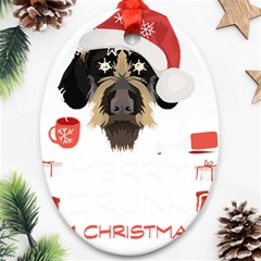 German Wirehaired Pointer T- Shirt German Wirehaired Pointer Merry Christmas T- Shirt Oval Ornament (two Sides) by ZUXUMI