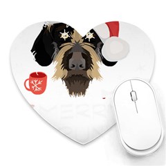 German Wirehaired Pointer T- Shirt German Wirehaired Pointer Merry Christmas T- Shirt Heart Mousepad by ZUXUMI