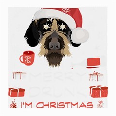 German Wirehaired Pointer T- Shirt German Wirehaired Pointer Merry Christmas T- Shirt Medium Glasses Cloth (2 Sides) by ZUXUMI