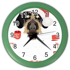 German Wirehaired Pointer T- Shirt German Wirehaired Pointer Merry Christmas T- Shirt Color Wall Clock by ZUXUMI