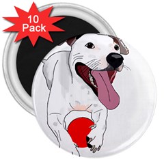 Bulldog T- Shirt Running Bulldog T- Shirt 3  Magnets (10 Pack)  by JamesGoode