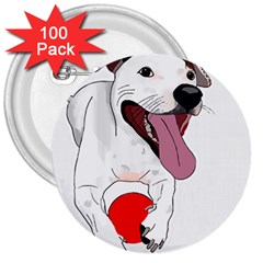 Bulldog T- Shirt Running Bulldog T- Shirt 3  Buttons (100 Pack)  by JamesGoode