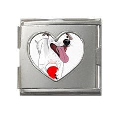 Bulldog T- Shirt Running Bulldog T- Shirt Mega Link Heart Italian Charm (18mm) by JamesGoode