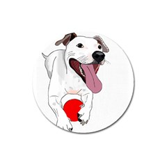 Bulldog T- Shirt Running Bulldog T- Shirt Magnet 3  (round) by JamesGoode