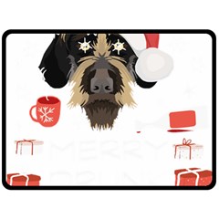 German Wirehaired Pointer T- Shirt German Wirehaired Pointer Merry Christmas T- Shirt Two Sides Fleece Blanket (large) by ZUXUMI