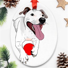 Bulldog T- Shirt Running Bulldog T- Shirt Oval Ornament (two Sides)