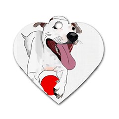 Bulldog T- Shirt Running Bulldog T- Shirt Dog Tag Heart (one Side) by JamesGoode