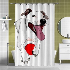 Bulldog T- Shirt Running Bulldog T- Shirt Shower Curtain 48  X 72  (small)  by JamesGoode