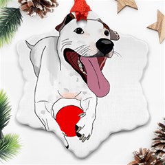 Bulldog T- Shirt Running Bulldog T- Shirt Ornament (snowflake)