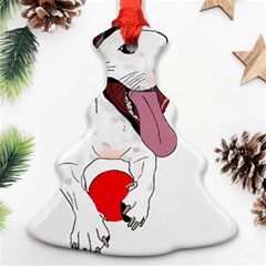 Bulldog T- Shirt Running Bulldog T- Shirt Ornament (christmas Tree) 