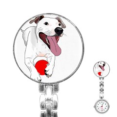 Bulldog T- Shirt Running Bulldog T- Shirt Stainless Steel Nurses Watch by JamesGoode