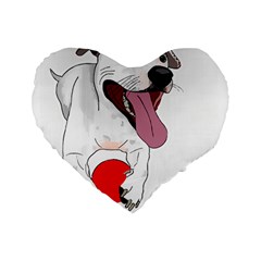 Bulldog T- Shirt Running Bulldog T- Shirt Standard 16  Premium Flano Heart Shape Cushions by JamesGoode