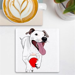 Bulldog T- Shirt Running Bulldog T- Shirt Uv Print Square Tile Coaster  by JamesGoode