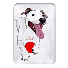 Bulldog T- Shirt Running Bulldog T- Shirt Rectangular Glass Fridge Magnet (4 Pack)