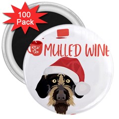 German Wirehaired Pointer T- Shirt German Wirehaired Pointer Mulled Wine Christmas T- Shirt 3  Magnets (100 Pack) by ZUXUMI