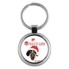 German Wirehaired Pointer T- Shirt German Wirehaired Pointer Mulled Wine Christmas T- Shirt Key Chain (round) by ZUXUMI