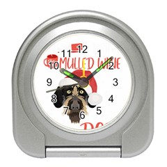 German Wirehaired Pointer T- Shirt German Wirehaired Pointer Mulled Wine Christmas T- Shirt Travel Alarm Clock by ZUXUMI