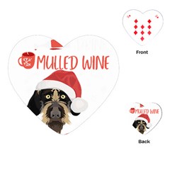 German Wirehaired Pointer T- Shirt German Wirehaired Pointer Mulled Wine Christmas T- Shirt Playing Cards Single Design (heart)