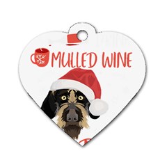 German Wirehaired Pointer T- Shirt German Wirehaired Pointer Mulled Wine Christmas T- Shirt Dog Tag Heart (one Side) by ZUXUMI