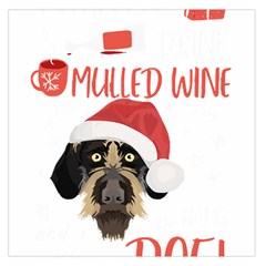 German Wirehaired Pointer T- Shirt German Wirehaired Pointer Mulled Wine Christmas T- Shirt Square Satin Scarf (36  X 36 ) by ZUXUMI