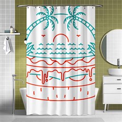 Burger T- Shirt Beach Burger T- Shirt Shower Curtain 48  X 72  (small)  by JamesGoode