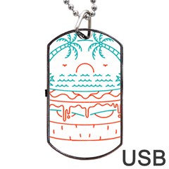 Burger T- Shirt Beach Burger T- Shirt Dog Tag Usb Flash (two Sides) by JamesGoode