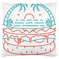 Burger T- Shirt Beach Burger T- Shirt Large Premium Plush Fleece Cushion Case (two Sides) by JamesGoode