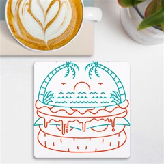 Burger T- Shirt Beach Burger T- Shirt Uv Print Square Tile Coaster  by JamesGoode