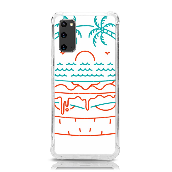 Burger T- Shirt Beach Burger T- Shirt Samsung Galaxy S20 6.2 Inch TPU UV Case