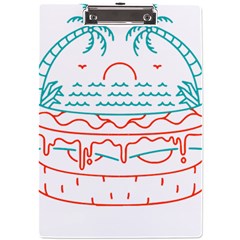 Burger T- Shirt Beach Burger T- Shirt A4 Acrylic Clipboard by JamesGoode