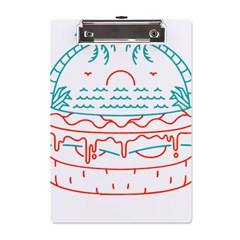 Burger T- Shirt Beach Burger T- Shirt A5 Acrylic Clipboard by JamesGoode