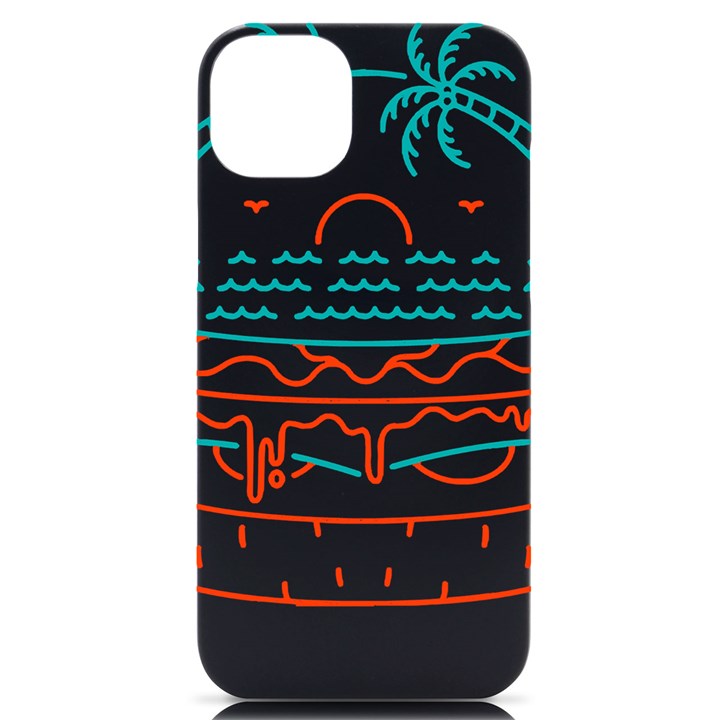 Burger T- Shirt Beach Burger T- Shirt iPhone 14 Plus Black UV Print Case