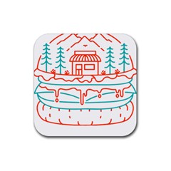 Burger T- Shirt Burger Shop In Nature T- Shirt Rubber Coaster (square) by JamesGoode