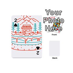 Burger T- Shirt Burger Shop In Nature T- Shirt Playing Cards 54 Designs (mini)