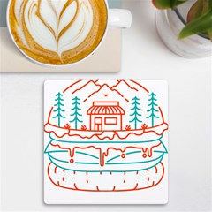 Burger T- Shirt Burger Shop In Nature T- Shirt Uv Print Square Tile Coaster  by JamesGoode