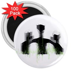 Ghost Hunting T- Shirt Ghost Hunting - Weekend Forecast Ghost Hunting With A Chance Of Cold Spots T- 3  Magnets (100 Pack) by ZUXUMI