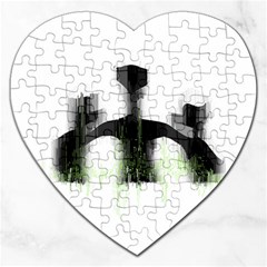 Ghost Hunting T- Shirt Ghost Hunting - Weekend Forecast Ghost Hunting With A Chance Of Cold Spots T- Jigsaw Puzzle (heart) by ZUXUMI