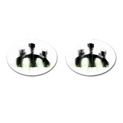 Ghost Hunting T- Shirt Ghost Hunting - Weekend Forecast Ghost Hunting With A Chance Of Cold Spots T- Cufflinks (oval) by ZUXUMI