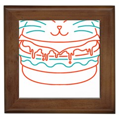 Burger T- Shirt Cat Burger T- Shirt Framed Tile