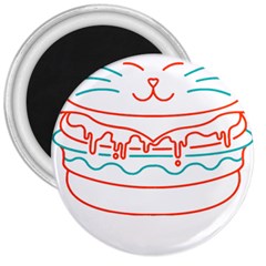 Burger T- Shirt Cat Burger T- Shirt 3  Magnets by JamesGoode