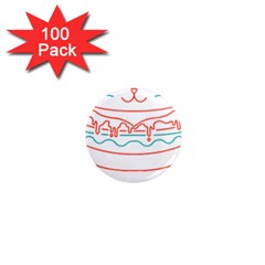 Burger T- Shirt Cat Burger T- Shirt 1  Mini Magnets (100 Pack) 