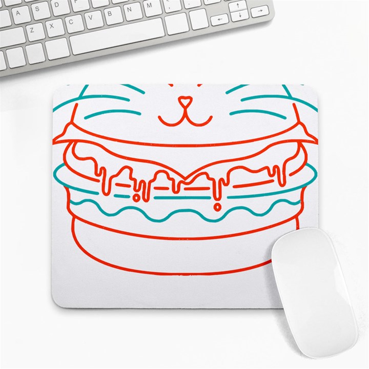 Burger T- Shirt Cat Burger T- Shirt Large Mousepad